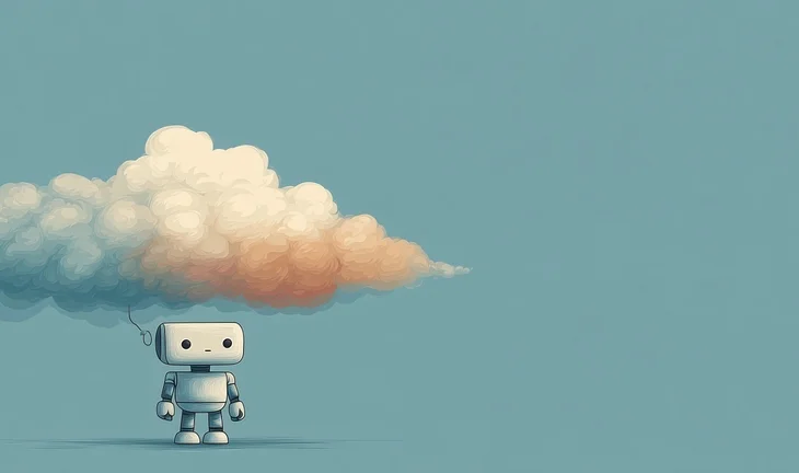 cloud over ai robot