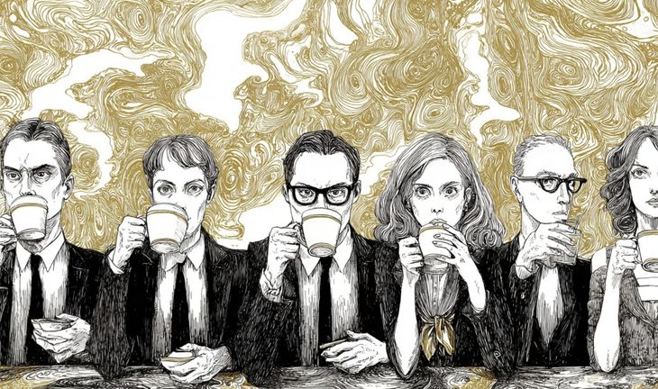 bankers drinking coffee