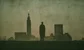 silhouette of a man looking at Manhattan 